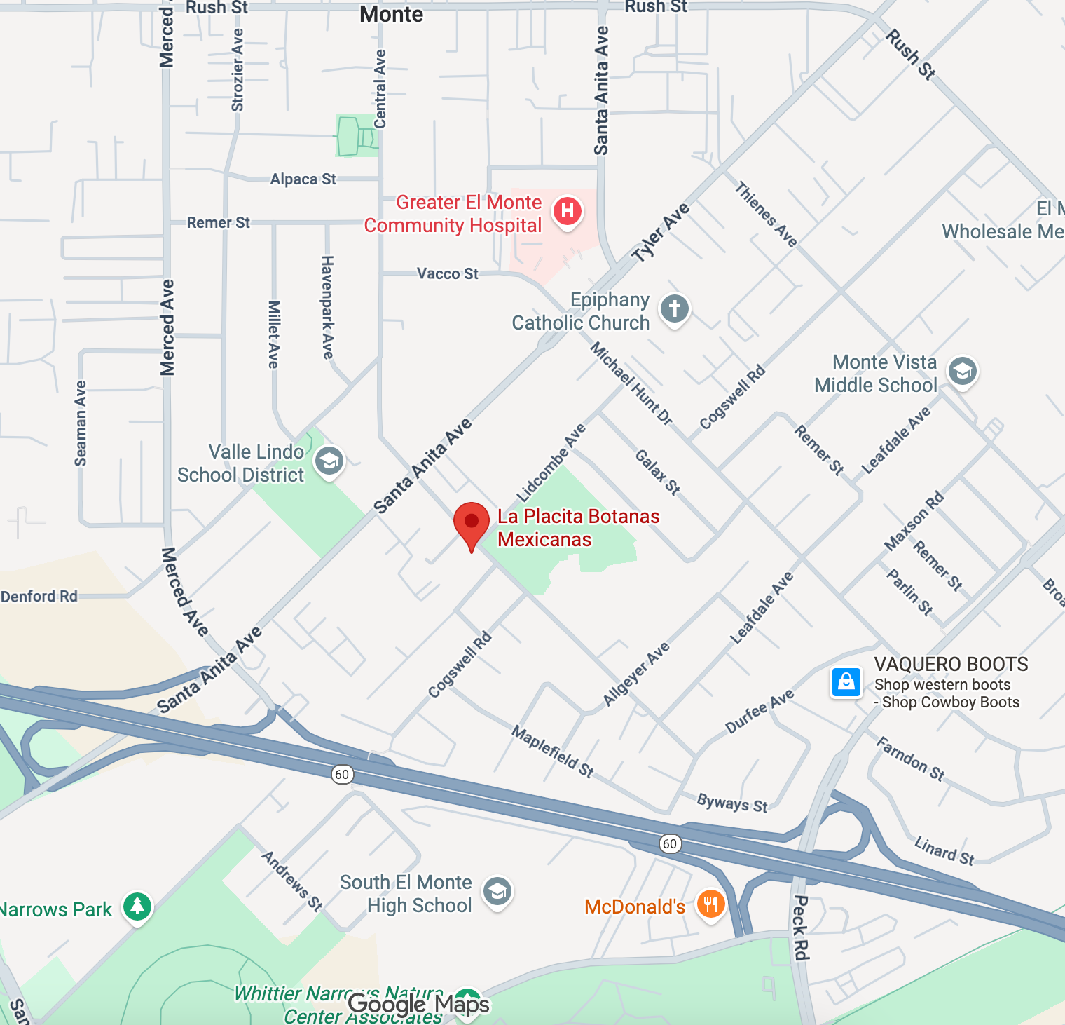 Map to La Placita Snacks on Google Maps